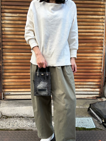 Early July <Pre-order> Colored PVC (Leather Handle) Pochette / 🐊Crocodile Clear Grey