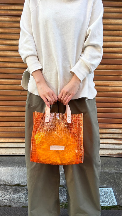 7月上旬＜予約＞Colored PVC(LeatherHandle)ToteM/🐊Crocodile Orange