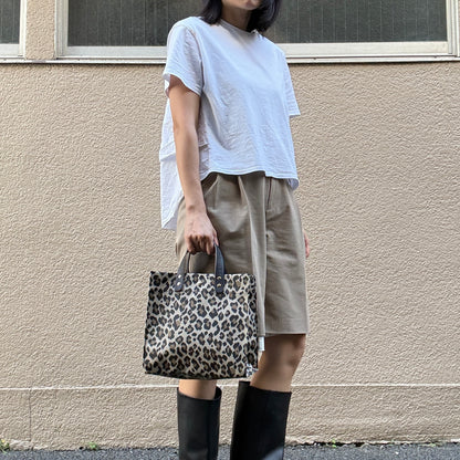 ＜2026年AW新作＞「軽くて拭ける」Coated PVC Leopard（Rectangle M)