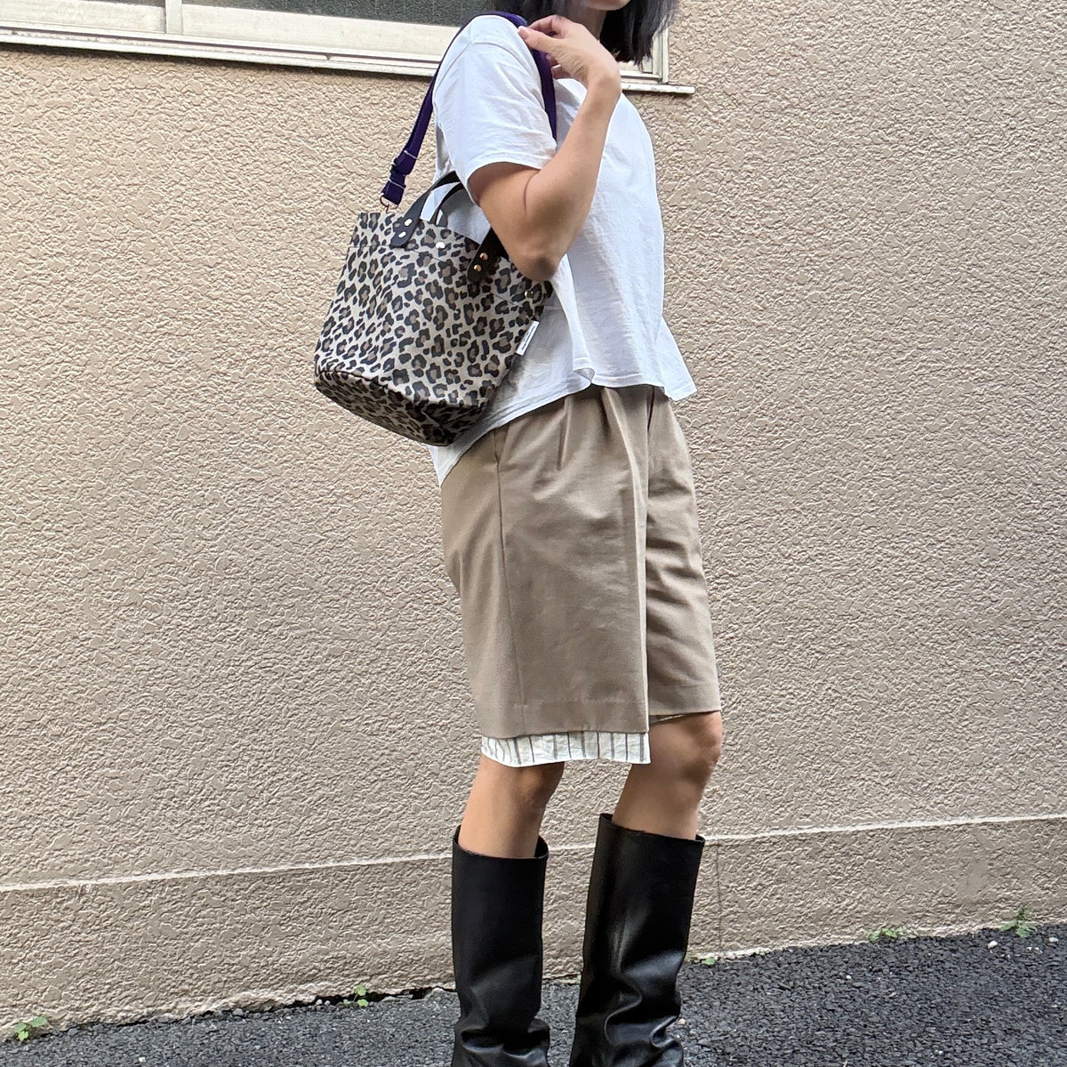＜2026年AW新作＞「軽くて拭ける」Coated PVC Leopard（Rectangle M)