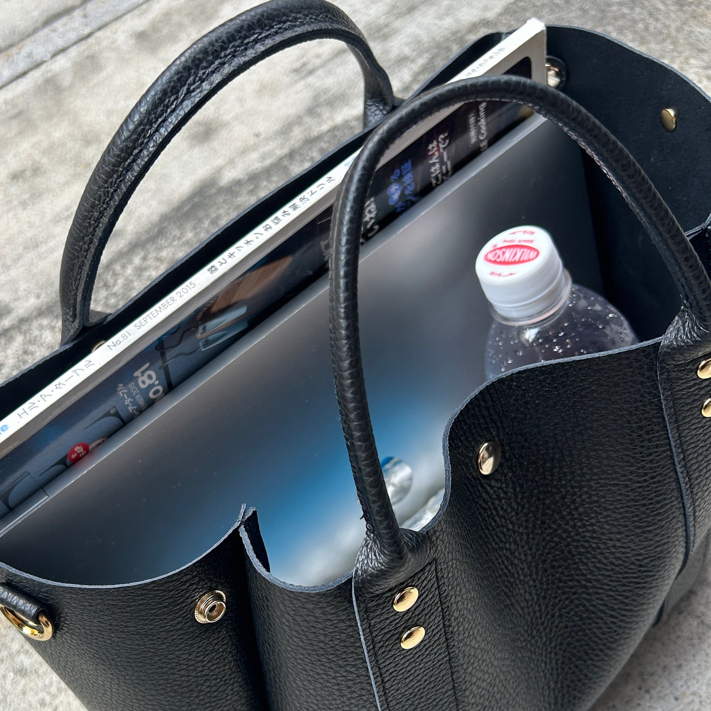 ＜New＞Cow Leather (Tote L size) BLACK