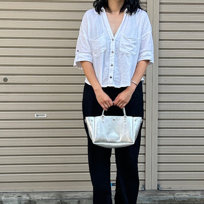 Cow Leather (Shallow Tote Size) ARGENTO