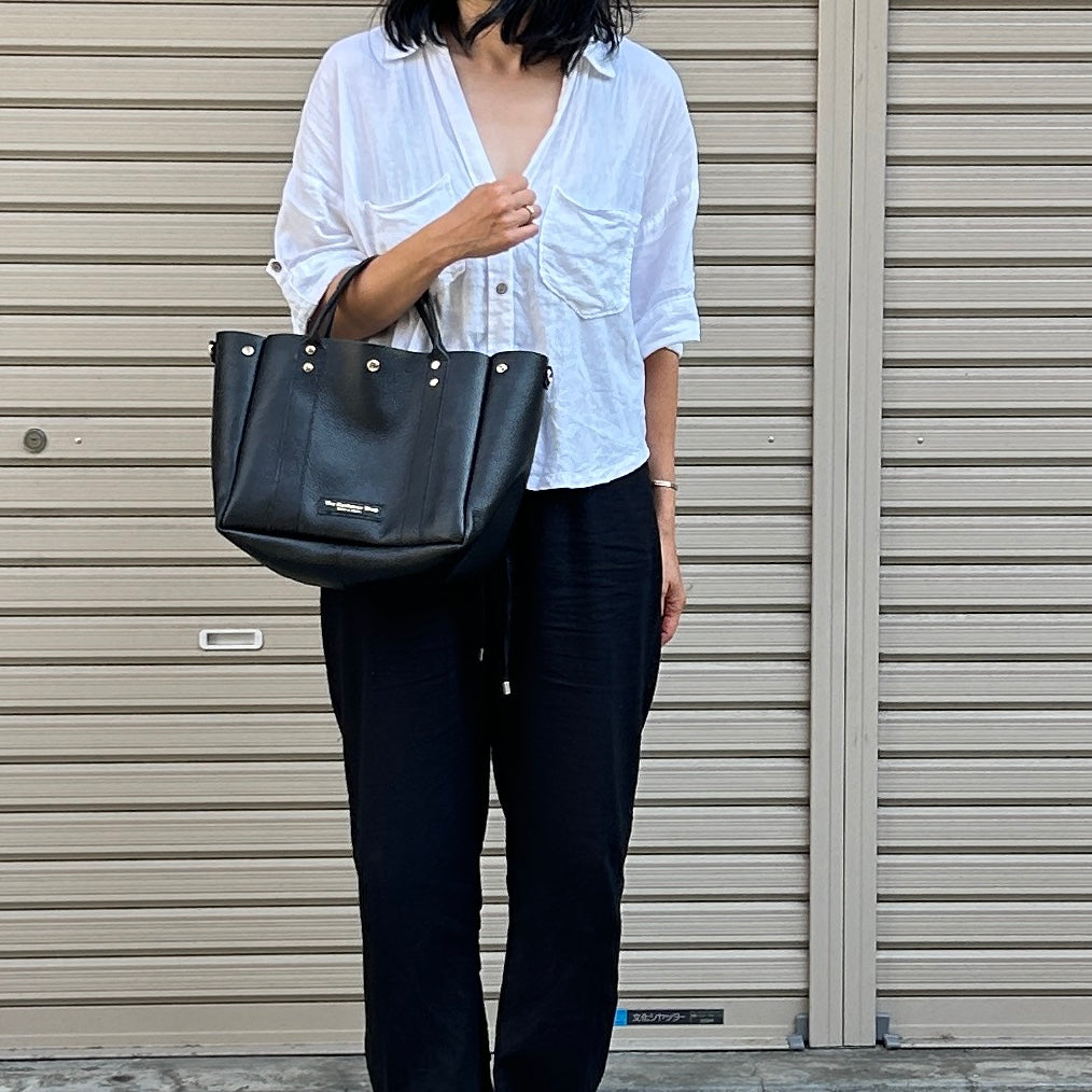 ＜New＞Cow Leather (Tote L size) BLACK