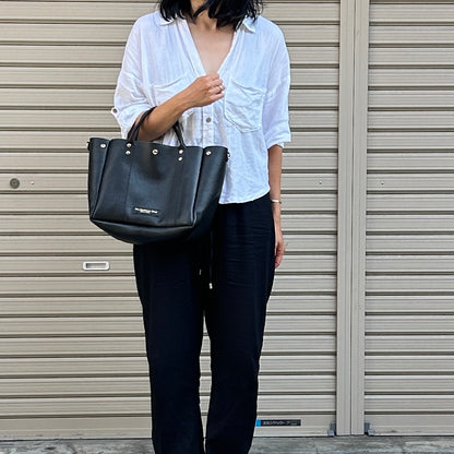 ＜New＞Cow Leather (Tote L size) BLACK