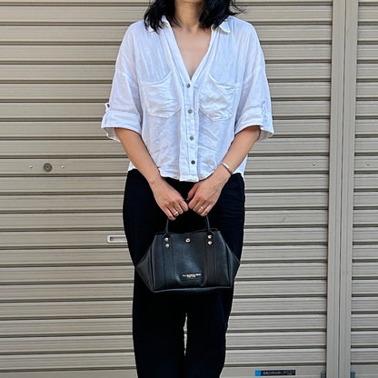 Cow Leather (Shallow Tote Size) BLACK