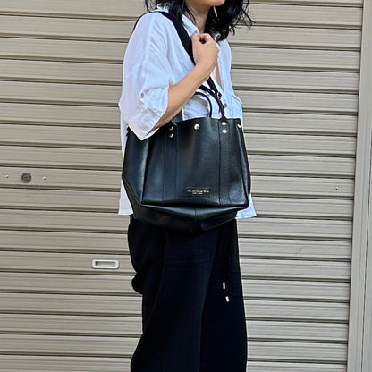 ＜New＞Cow Leather (Tote L size) BLACK
