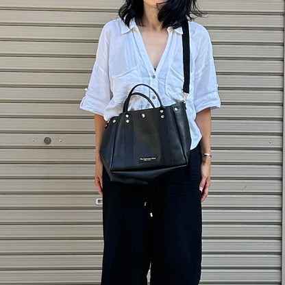 ＜New＞Cow Leather (Tote L size) BLACK