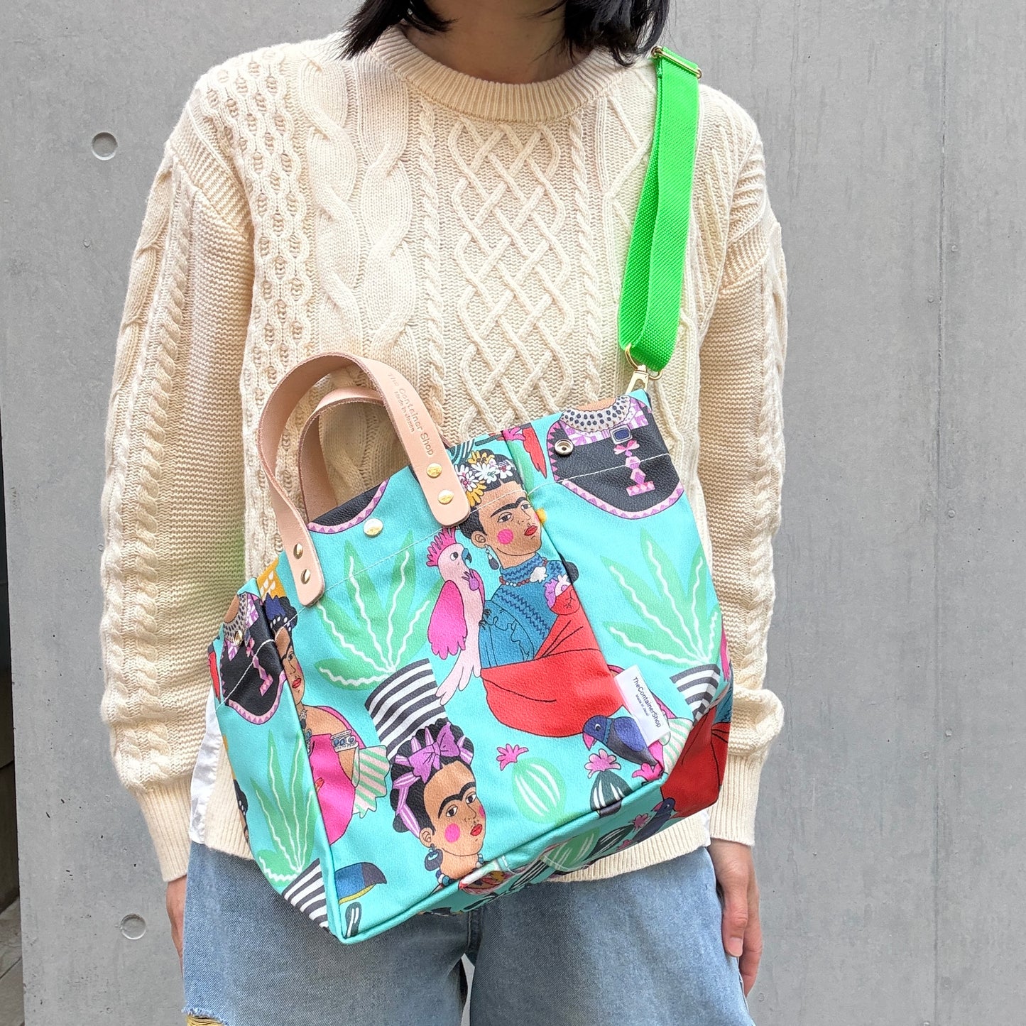 Ships mid-April - Limited Quantity - "Lightweight and Wipeable" Coated PVC (SQ) Frida con la Plums