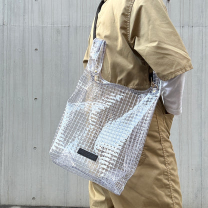 ＜受注商品＞工業資材/スーパーマーケットバッグ(L)(XL)ポーチ付  黒バージョン