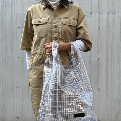 ＜受注商品＞工業資材/スーパーマーケットバッグ(L)(XL)ポーチ付  黒バージョン