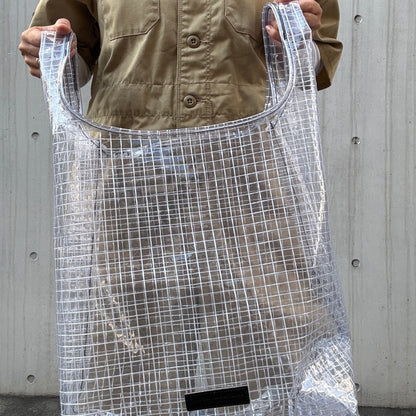 ＜受注商品＞工業資材/スーパーマーケットバッグ(L)(XL)ポーチ付  黒バージョン