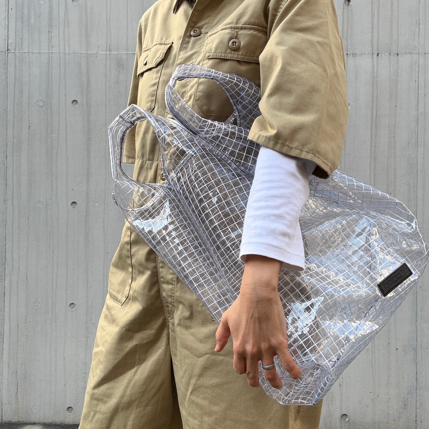 ＜受注商品＞工業資材/スーパーマーケットバッグ(L)(XL)ポーチ付  黒バージョン