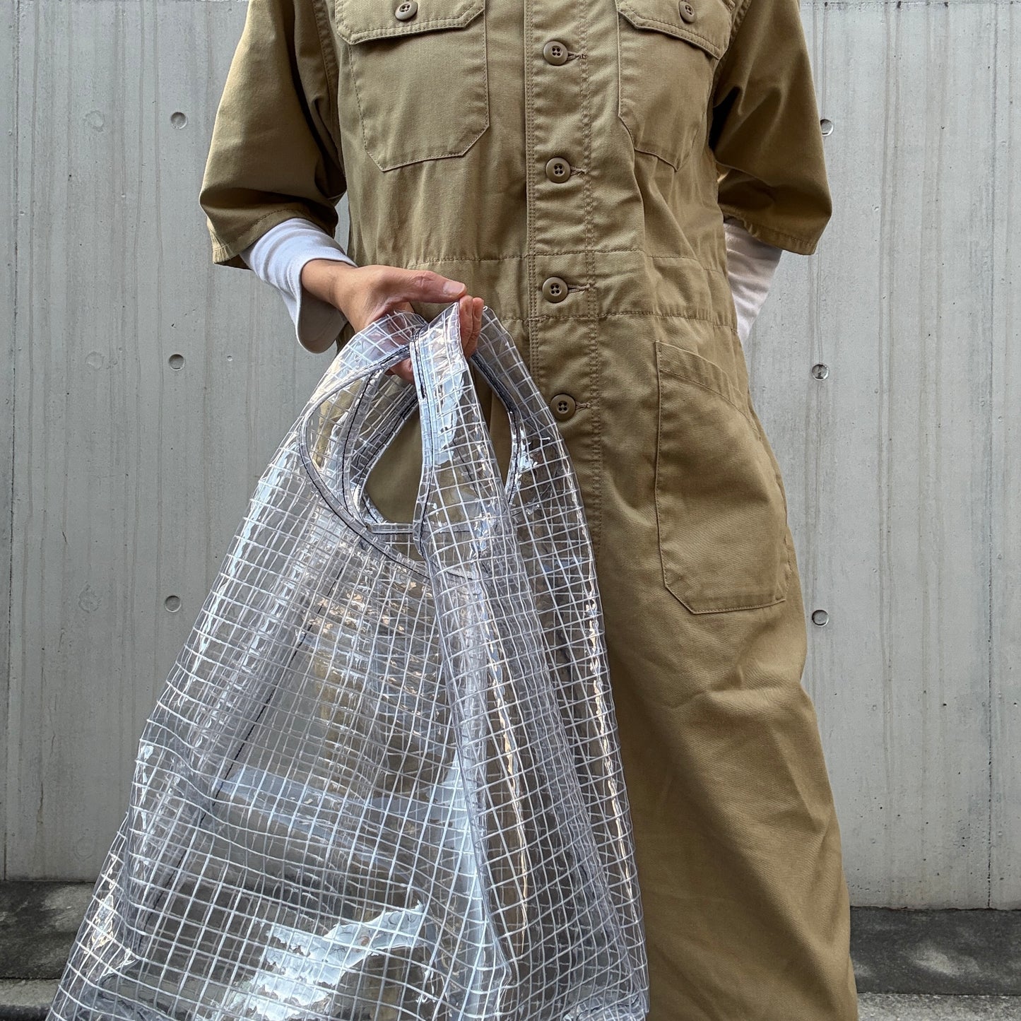 ＜受注商品＞工業資材/スーパーマーケットバッグ(L)(XL)ポーチ付  黒バージョン