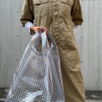 ＜受注商品＞工業資材/スーパーマーケットバッグ(L)(XL)ポーチ付  黒バージョン