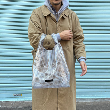 ＜受注商品＞工業資材/スーパーマーケットバッグ(L)(XL)ポーチ付  黒バージョン