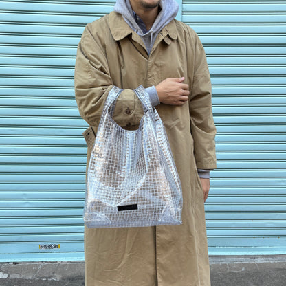 ＜受注商品＞工業資材/スーパーマーケットバッグ(L)(XL)ポーチ付  黒バージョン