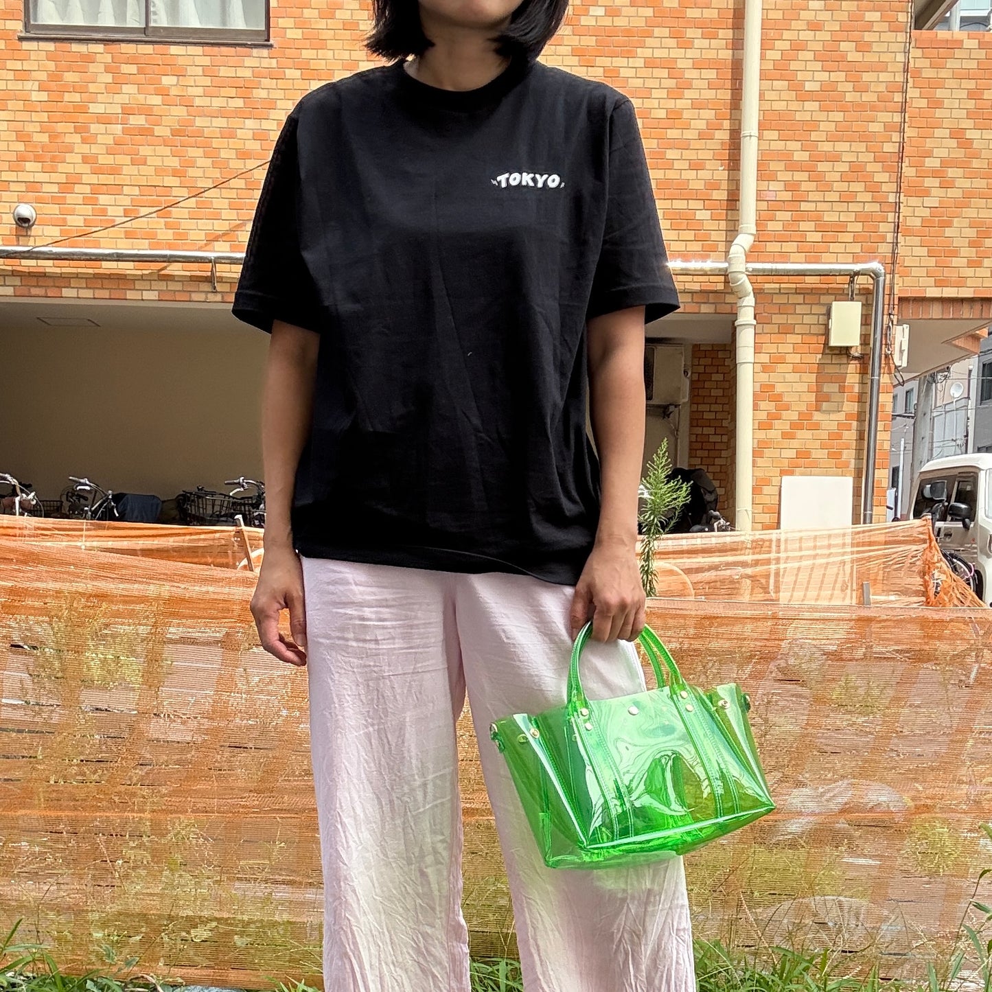 ＜再入荷＞Colored PVC(ClearHandle)ToteM/GrassGreen
