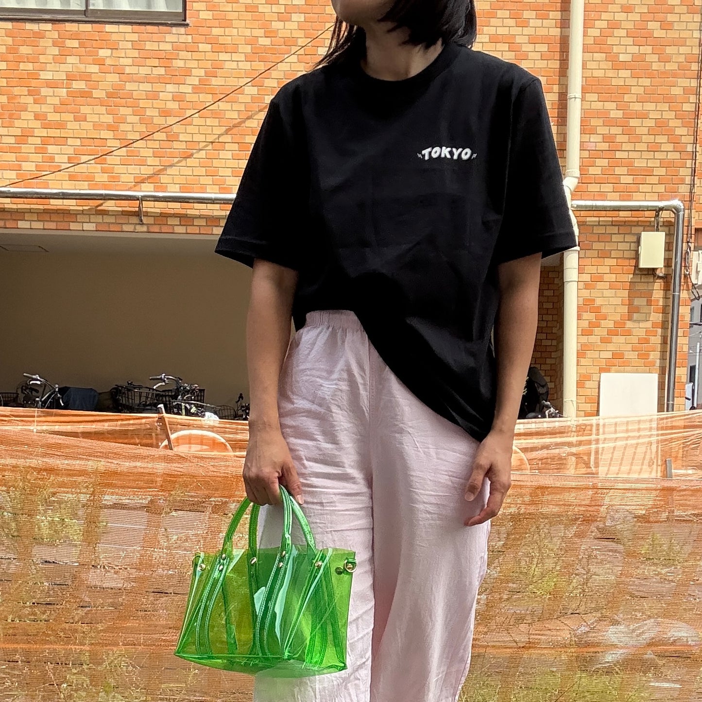 ＜再入荷＞Colored PVC(ClearHandle)ToteM/GrassGreen