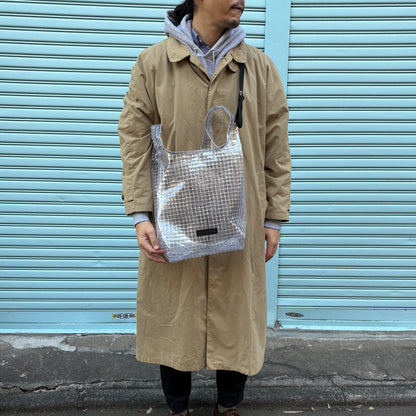 ＜受注商品＞工業資材/スーパーマーケットバッグ(L)(XL)ポーチ付  黒バージョン