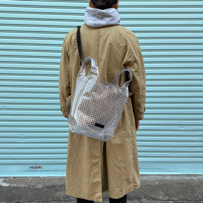 ＜受注商品＞工業資材/スーパーマーケットバッグ(L)(XL)ポーチ付  黒バージョン