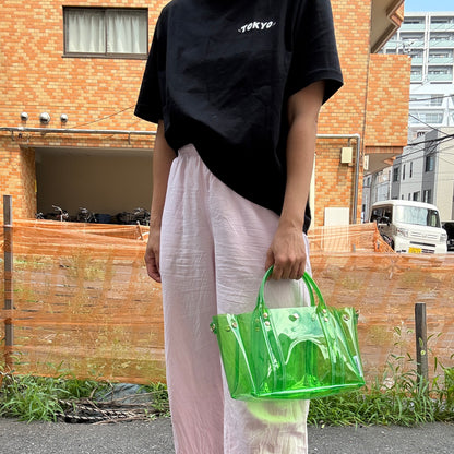 ＜再入荷＞Colored PVC(ClearHandle)ToteM/GrassGreen