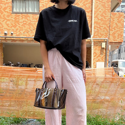 ＜限定カラー＞Colored PVC(ClearHandle)ToteM/Two-Tone Brown