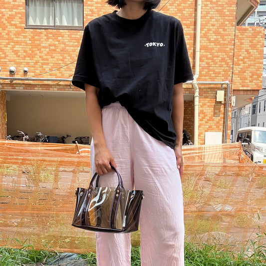 ＜限定カラー＞Colored PVC(ClearHandle)ToteM/Two-Tone Brown