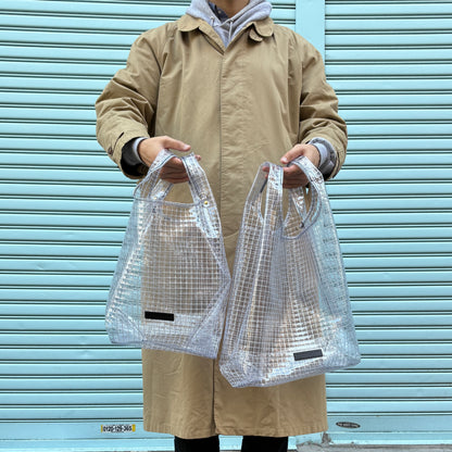 ＜受注商品＞工業資材/スーパーマーケットバッグ(L)(XL)ポーチ付  黒バージョン