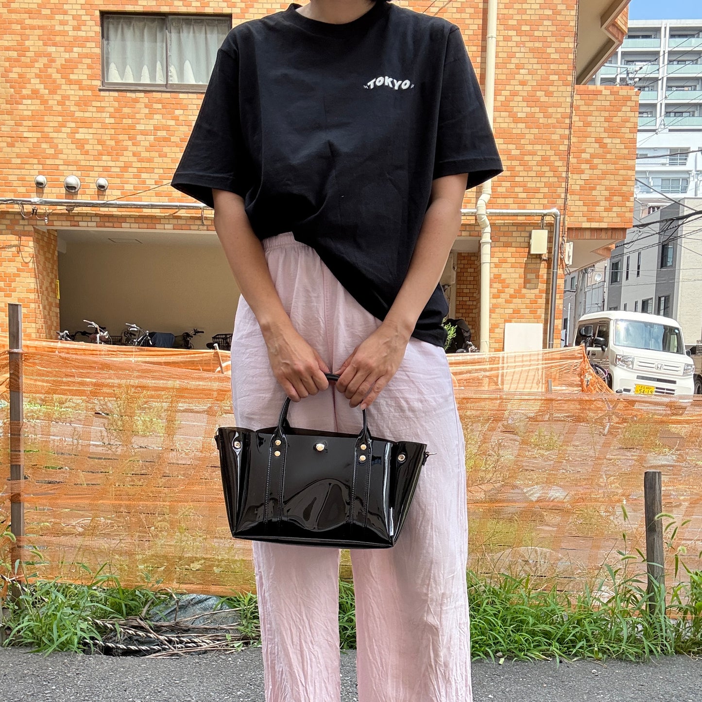 ＜再入荷＞Colored PVC(ClearHandle)ToteM/Black