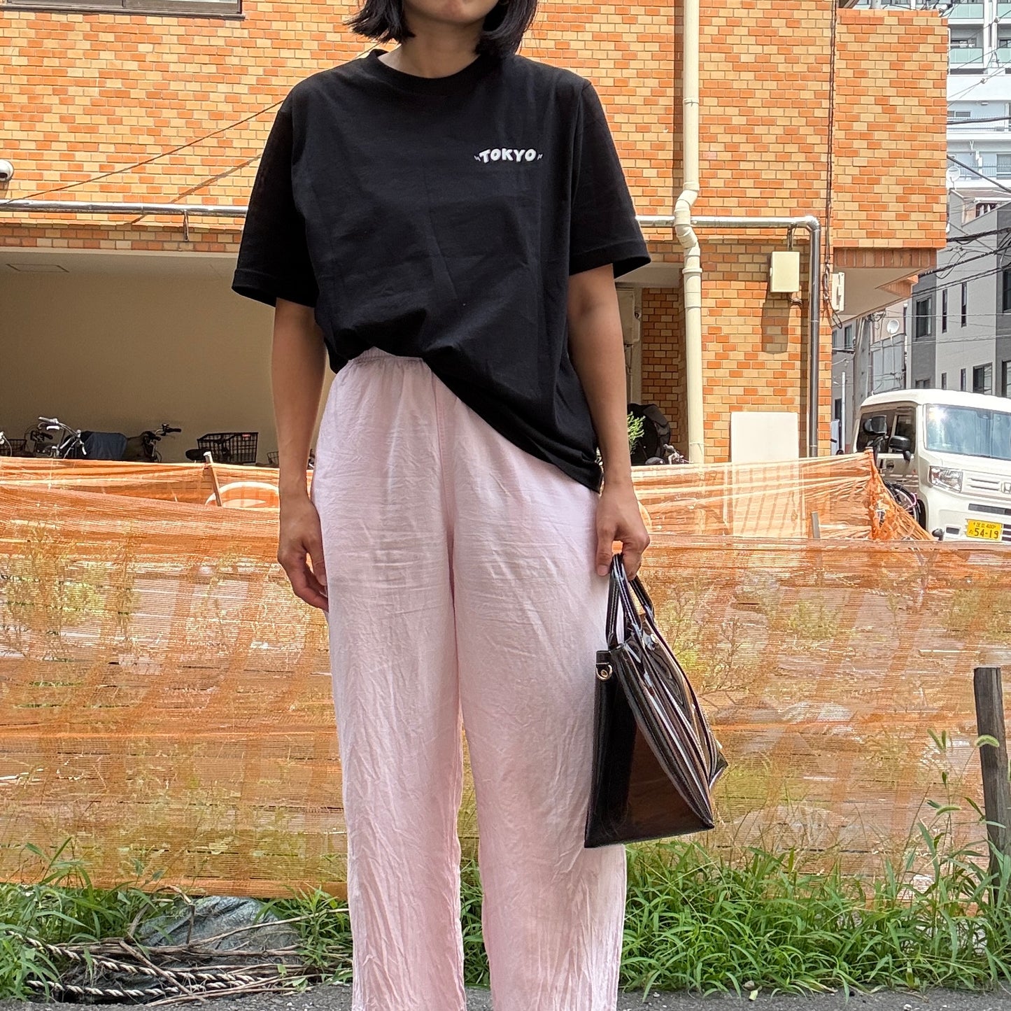 ＜限定カラー＞Colored PVC(ClearHandle)ToteL/Two-Tone Brown