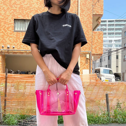 ＜限定カラー＞Colored PVC(ClearHandle)ToteM/Two-Tone PINK