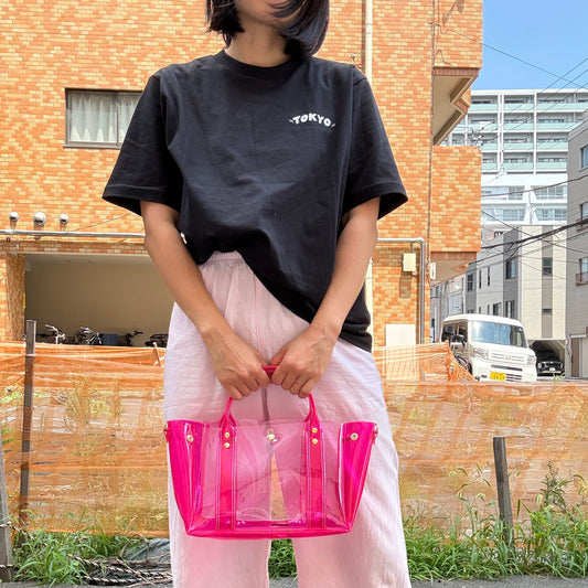 Colored PVC (Clear Handle) Tote M/Grass Green
