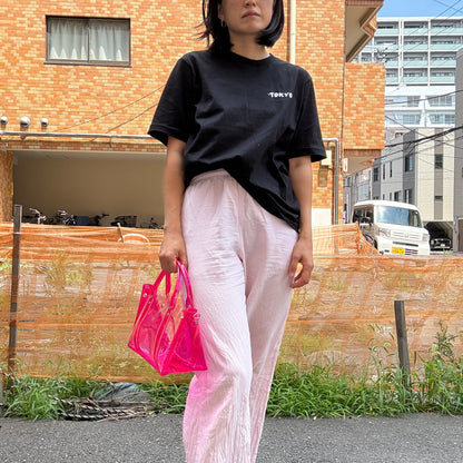 ＜限定カラー＞Colored PVC(ClearHandle)ToteL/Two-Tone Pink