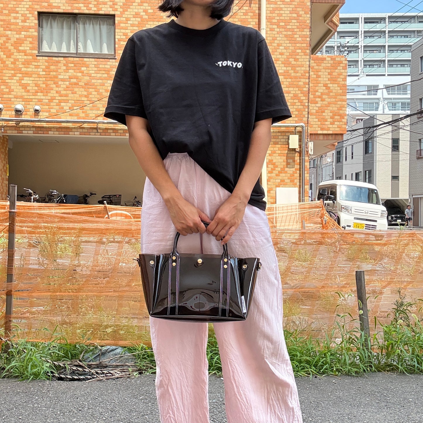 ＜再入荷＞Colored PVC(ClearHandle)ToteM/DarkBrown