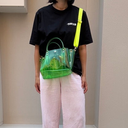 ＜再入荷＞Colored PVC(ClearHandle)ToteM/GrassGreen