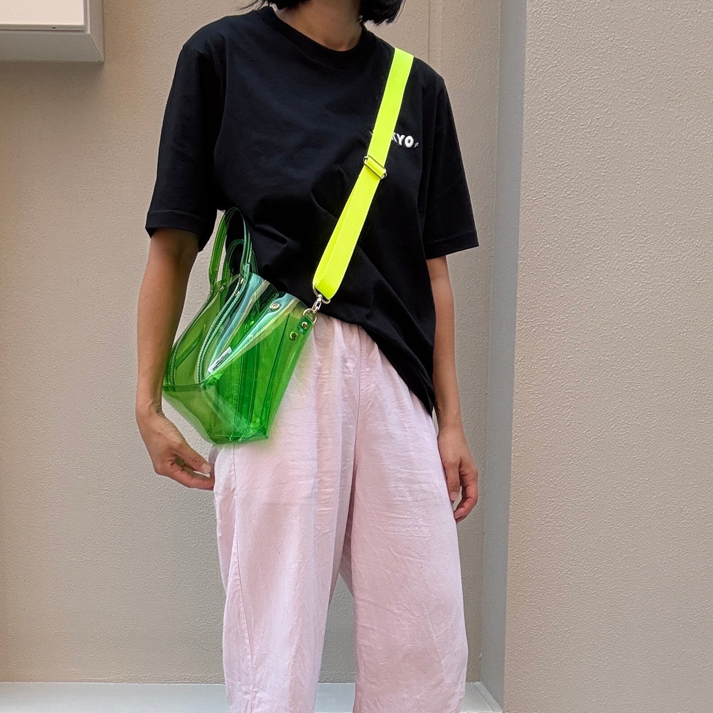 ＜再入荷＞Colored PVC(ClearHandle)ToteM/GrassGreen