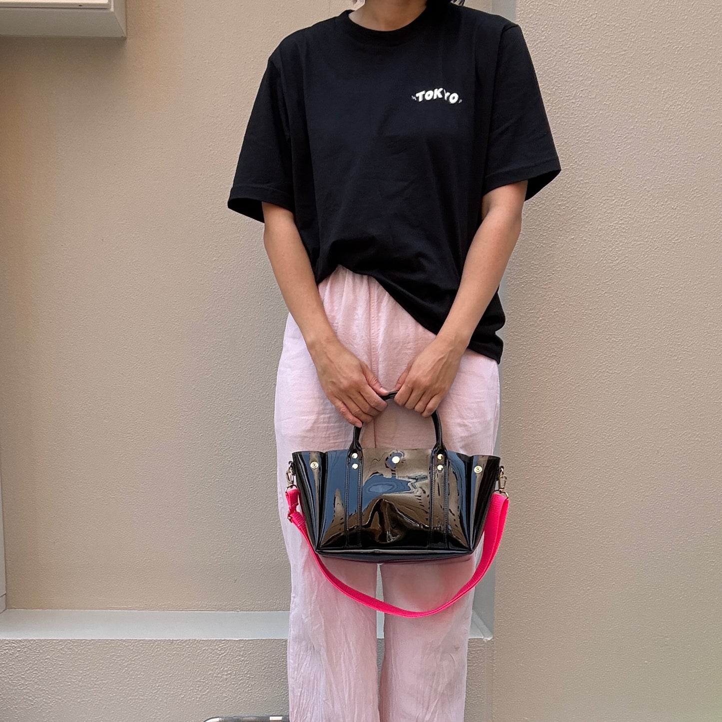 ＜再入荷＞Colored PVC(ClearHandle)ToteM/Black