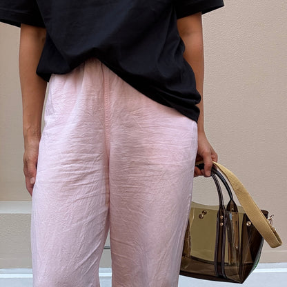 ＜限定カラー＞Colored PVC(ClearHandle)ToteL/Two-Tone Brown