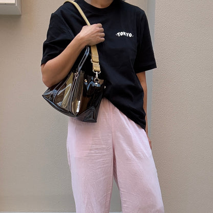 ＜限定カラー＞Colored PVC(ClearHandle)ToteM/Two-Tone Brown