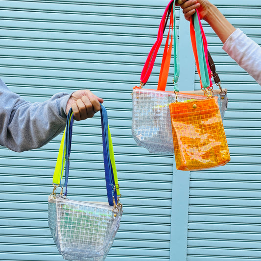 Clear Industrial Materials Pochette (Colorful Zipper)