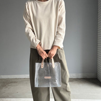 残りわずか）＜新色＞Colored PVC(LeatherHandle)ToteM/🐊Crocodile TOMEI