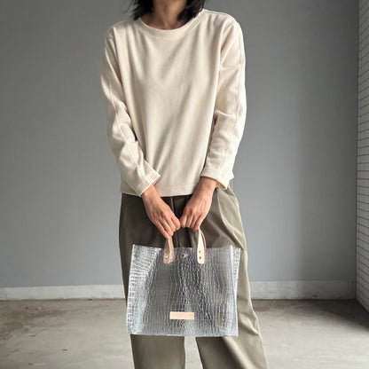 残りわずか）＜新色＞Colored PVC(LeatherHandle)Tote L/ 🐊Crocodile TOMEI