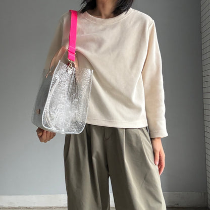 残りわずか）＜新色＞Colored PVC(LeatherHandle)Tote L/ 🐊Crocodile TOMEI