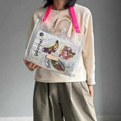 残りわずか）＜新色＞Colored PVC(LeatherHandle)Tote L/ 🐊Crocodile TOMEI