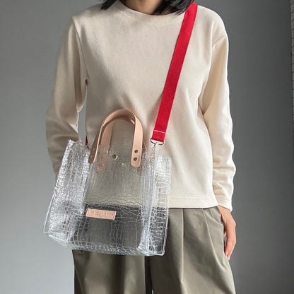 残りわずか）＜新色＞Colored PVC(LeatherHandle)ToteM/🐊Crocodile TOMEI