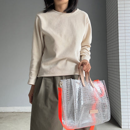残りわずか）＜新色＞Colored PVC(LeatherHandle)Tote L/ 🐊Crocodile TOMEI