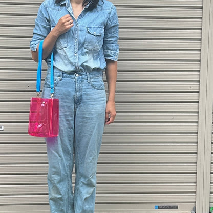 Colored PVC/Tumbler Pochette Pink＞