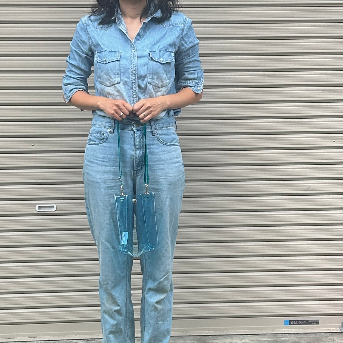 Colored PVC/Tumbler Pochette Light Blue