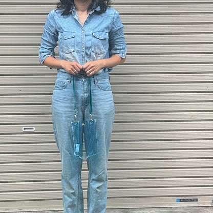 Colored PVC/Tumbler Pochette Light Blue