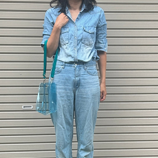 Colored PVC/Tumbler Pochette Light Blue
